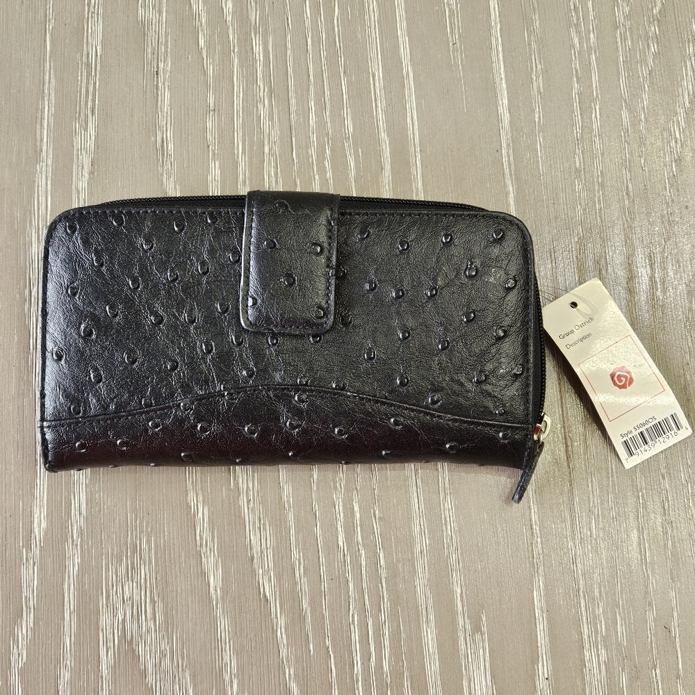 Rosetti Faux Leather Black Wristlet